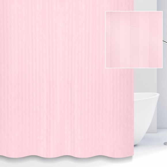 SAVOL Шторка S-01820С   текстиль (180*200) Розовая полоска